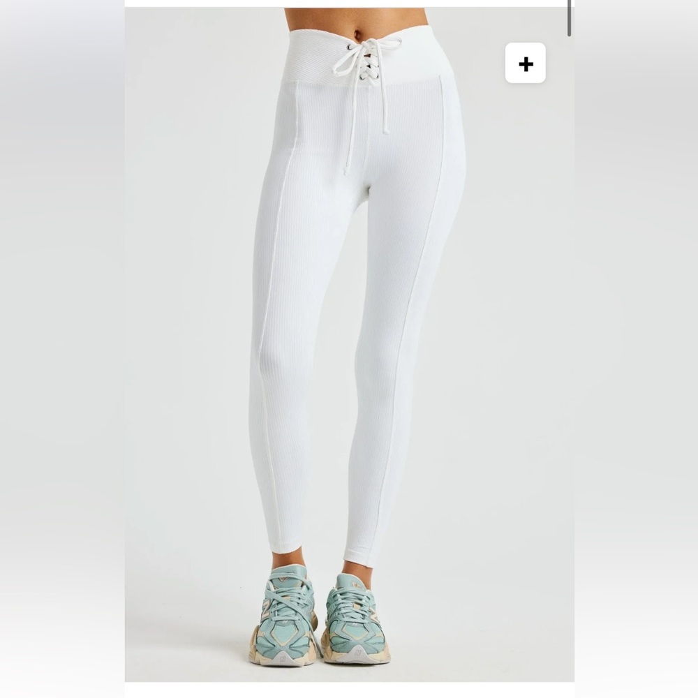 Year of Ours White Ribbed Football Leggings size Small